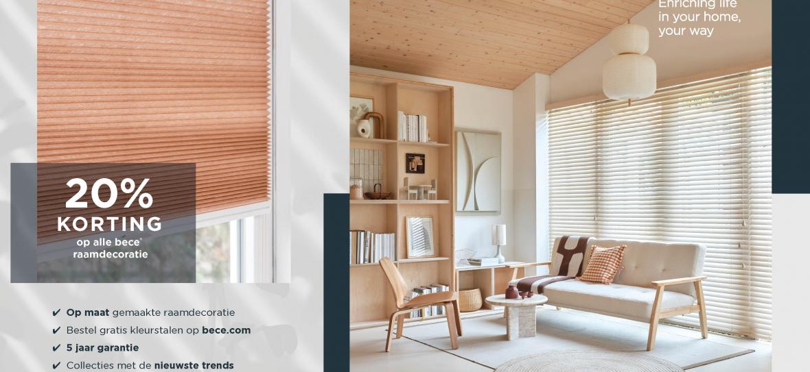 20% korting op allee raamdecoratie 