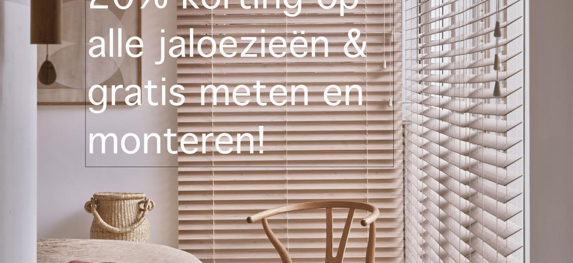 20% korting horizontale jaloezieën 